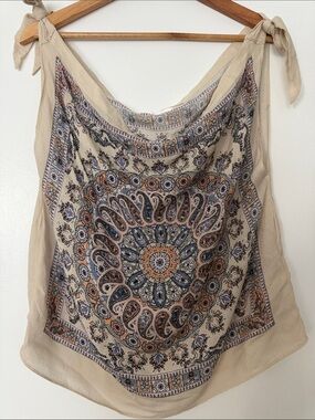 Free People Beige Paisley-Print Tie-Shoulder Camisole